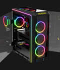 Gamdias Talos P1A Features: • 3 Built-in 120mm Rainbow Color ARGB Fans • Four LED strips with Rainbow color streaming lighting effects • Four Tempered glass panel showcases custom RGB lighting • Lighting Smart Device to simplify installation and manage use of RGB lighting • One-Touch to Easily Switch RGB Streaming Lighting Style, and LED off • Sync with Motherboard and Support GAMDIAS Product • System installation is made easy with the all-new cable management system • Tempered Glass Panels with Swing Door Design • Versatile IO Panel Mounting Position for Optimized Functionality • Vertical Radiator View Warranty: 7 Days Checking Warranty