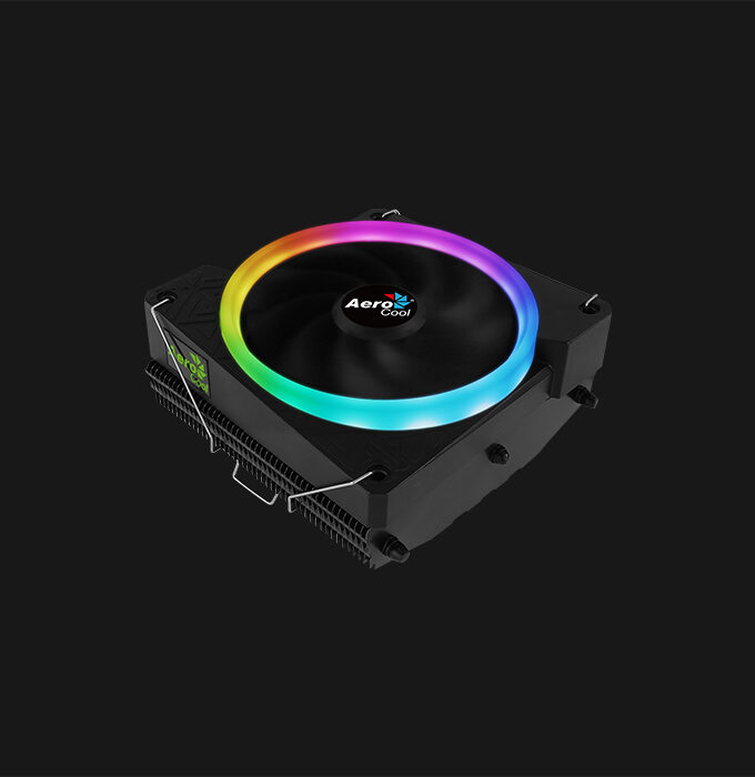Aerocool Cylon 3 Features: • 600 - 1800 RPM PWM Fan • Black Coated Fins Increase Heat Dissipation 5250 7 Days Checking • Compatible With Addressable ARG Motherboards Or Hubs • Compatible With Most Platforms • Stylish RGB LED Ring Design • TDP Up To 125W • Top-Down Cooling Design For Efficient Heat Dissipation Warranty: 7 days checking warranty
