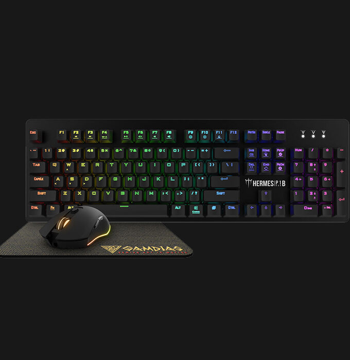 Gamdias Hermes P1B RGB 3-In-1 Gaming Combo | Best Quality & Lowest Price | Only Certified Dealer in Pakistan | Shop Now TEXONWARE - GAMDIAS certified mechanical switches - Blue Switches. - Anti-ghosting with N-key rollover. - 3200 DPI Gaming Mouse. - Ergonomic design provides you with an unprecedented gaming ambiance.