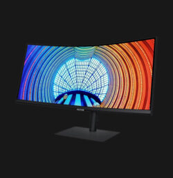 Samsung 34″ S34A650UXU Ultra 3440 x 1440 Ultra WQHD 1000R Curved USB-C Monitor Fully immersed with Ultra-WQHD resolution with 34” curved display, Enhanced concentration and eye comfort with 1000R curvature plus Stunning color accuracy and detail for any content with incredible depth of a billion colors. • Aspect ratio: 21:9 • Display size: 86.4 cm (34.0″) • Panel technology: VA • Physical resolution: 3.440 x 1.440 UWQHD • Signal input: 1 x DisplayPort (digital), 1 x USB Type-C, 1 x HDMI (digital)