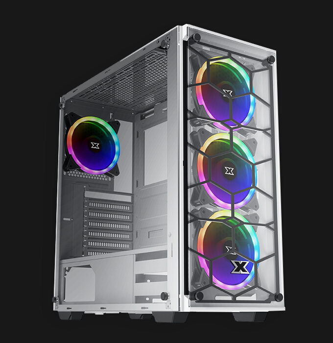 Xigmatek Venom X Arctic Features: • 3x 2.5"/3.5" Storage and 3x 2.5" Storage Support • 4x CY120 ARGB Fans Pre-installed • Dual Tempered Glass Chassis Design • Extended ATX Motherboard Support • Front 240mm, Rear 120mm Liquid Cooling Supported • Power, Reset, LED, 2x USB 2.0, 1x USB 3.0, Audio Jack • Spacious Design with Top and Bottom Dust Filters • Superior Airflow and Ventilation Chassis Design • Upto 6x 120mm Fan and 4x 140mm Fan Support Warranty: 7 Days Checking Warranty.