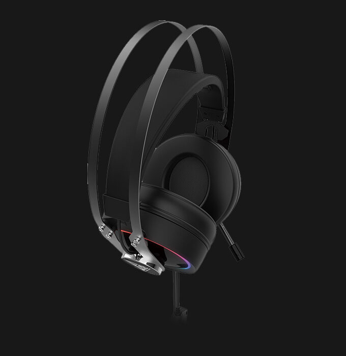 Gamdias Hebe P1A RGB Surround Sound Gaming Headset | Best Quality & Lowest Price | Only Certified Dealer in Pakistan | Shop Now TEXONWARE - Implanted with simulated 7.1 Surround Sound delivered via 53mm drivers. - True RGB is engineered for stunning illumination lighting and vibration effects. - Bass Impact converts low-frequency bass tones into pulses around the earpads. - Unidirectional microphone with noise-canceling function. - Optimized soft earpads guarantees hours of comfort. - Quickly adjust your sounds via your mobile device with Mobile HERA APP. - 2.5m Gold-Plated USB Cable.