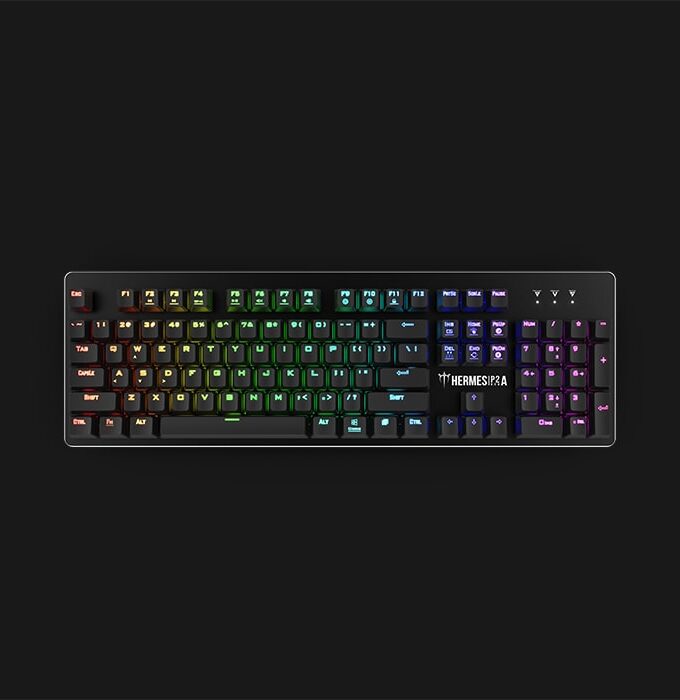 Gamdias Hermes P2A  Specifications • 16.8 million RGB backlighting, N-Key Rollover • 32bit Arm Cortex Processor offers extreme performance with zero lag • Aluminum bezel and refined metallic-textured touch-up on the edge • GAMDIAS Certified Optical Mechanical Gaming Switches Warranty: 10 Month