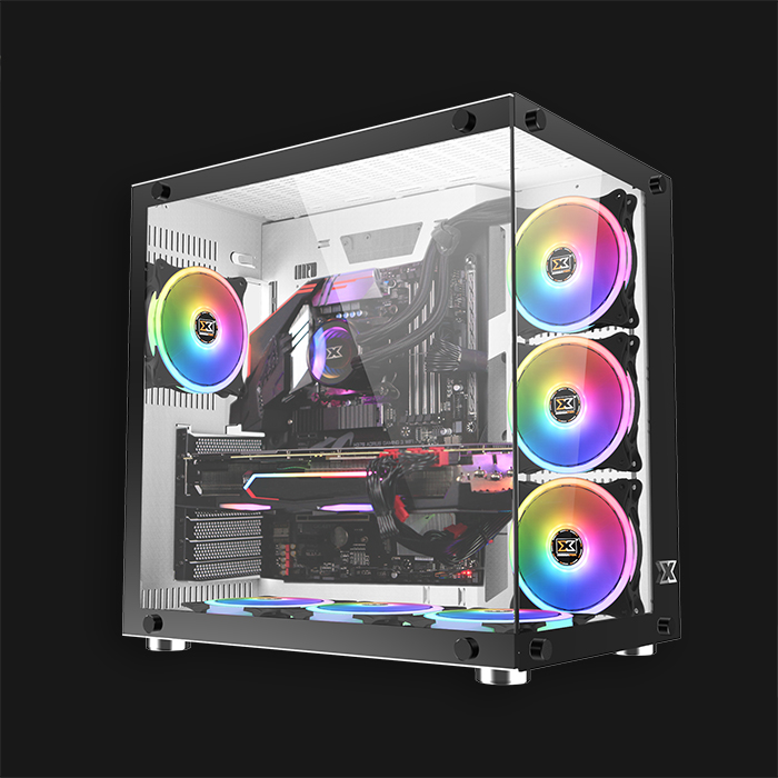 Xigmatek Aquarius Plus White Tempered Glass ARGB Mid Tower Chassis