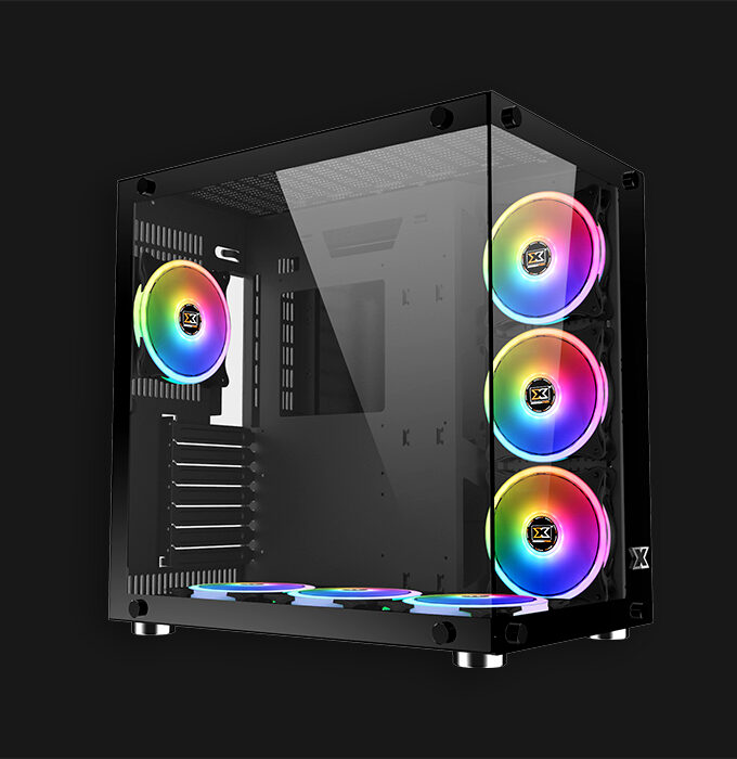 Xigmatek Aquarius Plus Black Features: • 2x 2.5" Storage and 2x 3.5" Storage Support • 7x AY120 ARGB Fans Pre-Installed • Dual Sided Tempered Glass Chassis • Dynamic Programmed Multi-Mode Remote Control Rainbow RGB Display • Power, Reset, 2x USB 3.0, 1x USB 2.0, Audio Jack • Seamless Glasses See Through Front Panel • Superior Airflow and Ventilation Chassis Design • Top 360mm, MB Tray 360mm, Rear 120mm Liquid Cooling Supported • Up to 10x 120mm Fan Support Warranty: 7 Days Checking Warranty