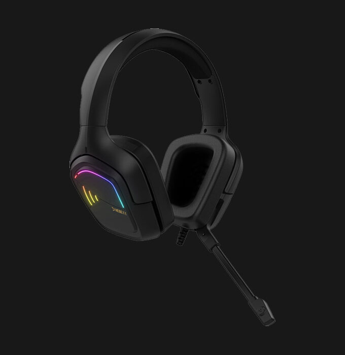 Gamdias Hebe E2 RGB Stereo Lighting Gaming Headset | Best Quality & Lowest Price | Only Certified Dealer in Pakistan | Shop Now TEXONWARE - Powerful 40mm HD driver for a crystal clear gaming experience. - True RGB is engineered for stunning illumination lighting and vibration effects. - Compatible with PS4. - Optimized soft earpads guarantees hours of comfort. - Omnidirectional foldable microphone with noise-canceling function. - Bass Impact converts low-frequency bass tones into pulses around the earpads. - USB for powering lighting + 3.5mm Stereo.