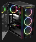 Gamdias Talos M1B Features: • 3 Built-in 120mm ARGB Fans • Left Tempered Glass Panels with Swing Door Design • One Touch to Easily Switch RGB Streaming Lighting Style, and LED off • SPECIFICATIONS • Sync with Motherboard • Two LED strip with Rainbow color streaming lighting effects • Versatile IO Panel Mounting Position for Optimized Functionality • Vertical Radiator View Warranty: 7 Days Checking Warranty