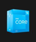 Intel Core i3-12100 – Core i3 12th Gen Alder Lake Quad-Core 3.3 GHz LGA 1700 58W Desktop Processor• 12MB L3 Cache • 5MB L2 Cache • Intel 7 Alder Lake Processor Base Power: 58W • Intel Laminar RM1 CPU Cooler • Maximum Turbo Power: 89W • Windows 11 Supported Warranty: 3 Years Warranty