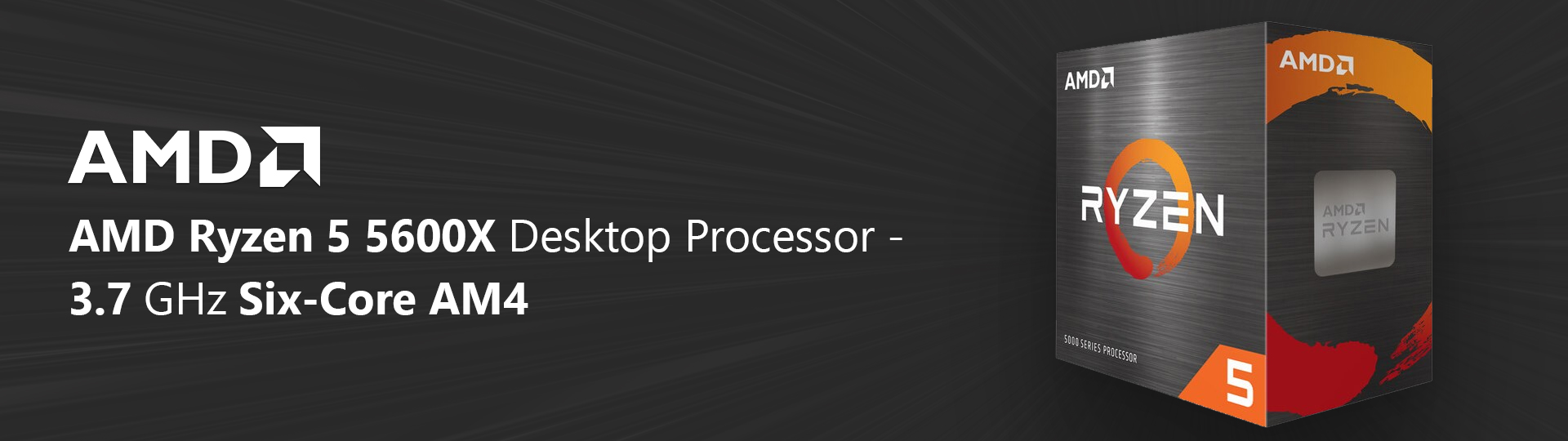 AMD Ryzen 5 5600X Desktop Processor - 3.7 GHz Six-Core AM4